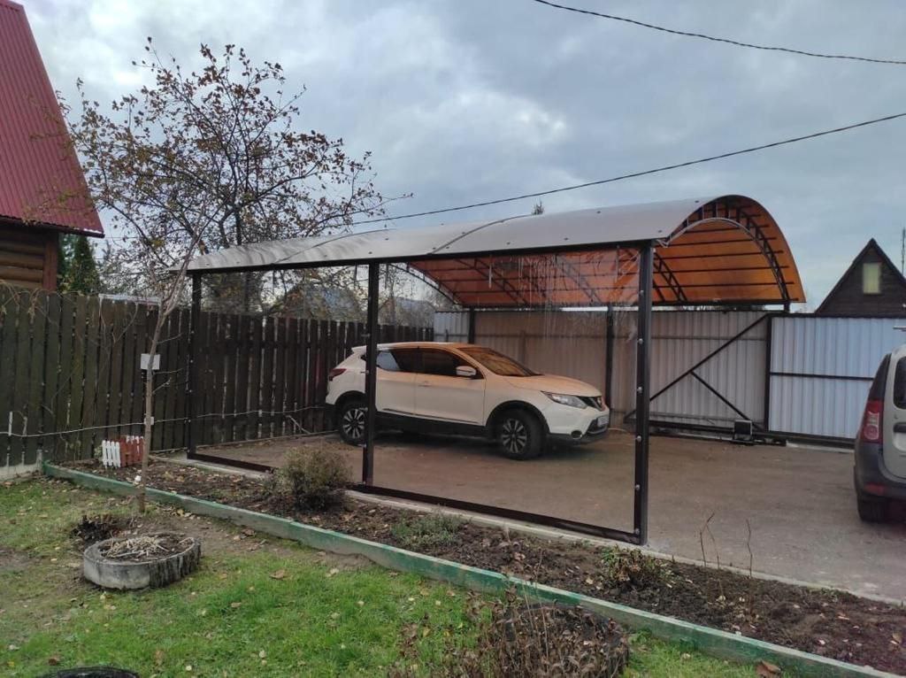 Прозрачные шторы ПВХ для навеса под автомобиль в Кашине